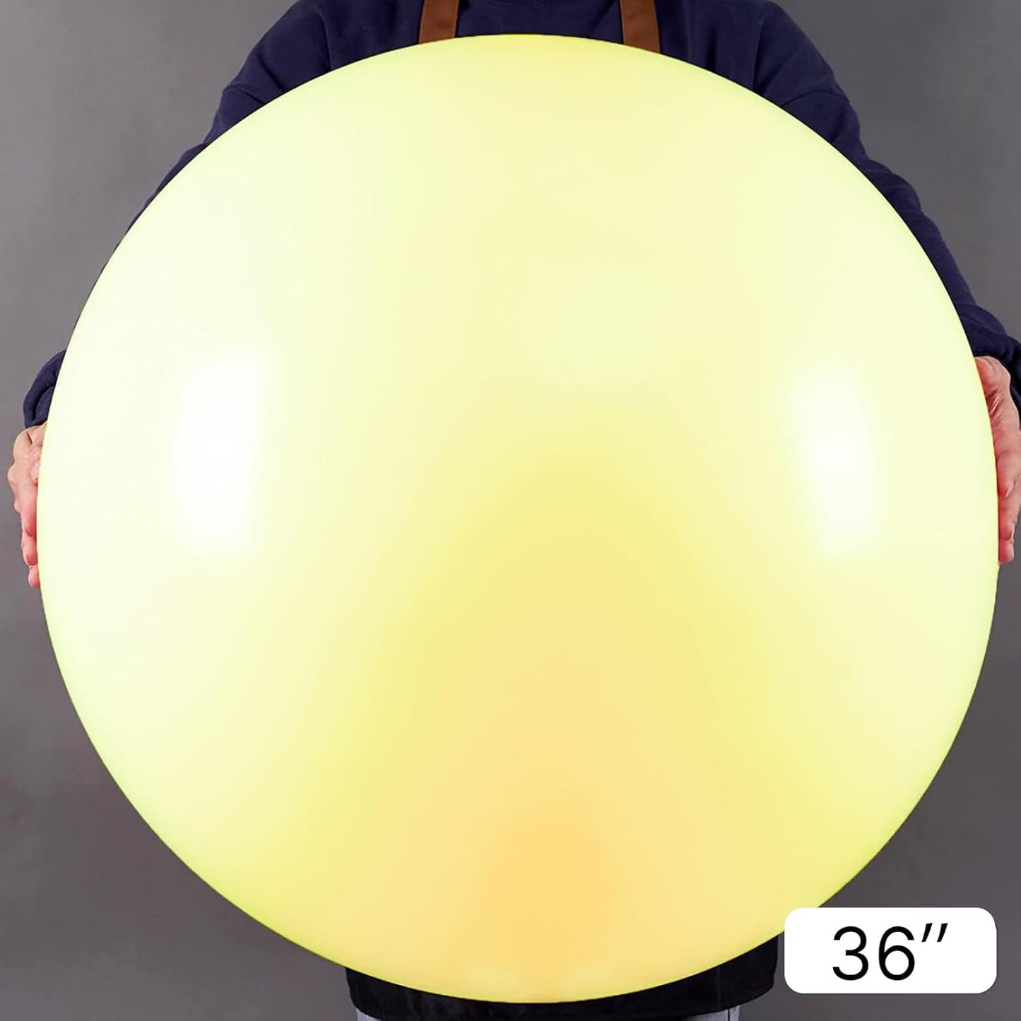 PartyWoo Pastel Yellow Balloons 4 pcs 36 Inch Extra Large Big Jumbo Giant Light Pale Yellow Latex Helium Balloons for Graduation Baby Shower Easter Little Cutie Birthday Party Decorations Yellow-Q07