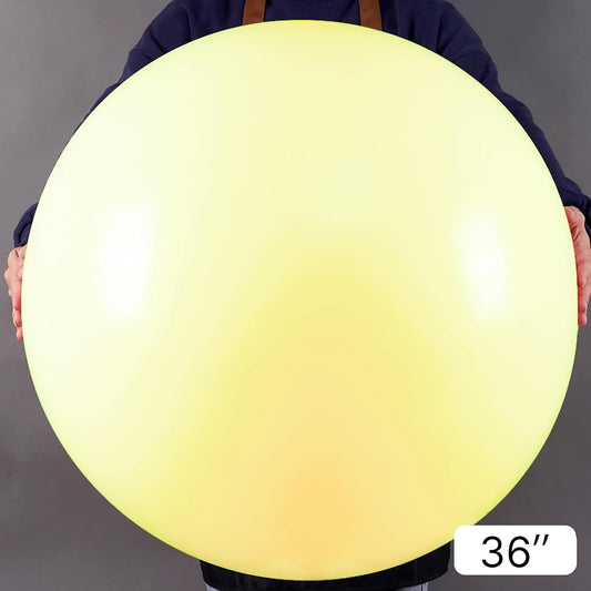 PartyWoo Pastel Yellow Balloons 4 pcs 36 Inch Extra Large Big Jumbo Giant Light Pale Yellow Latex Helium Balloons for Graduation Baby Shower Easter Little Cutie Birthday Party Decorations Yellow-Q07
