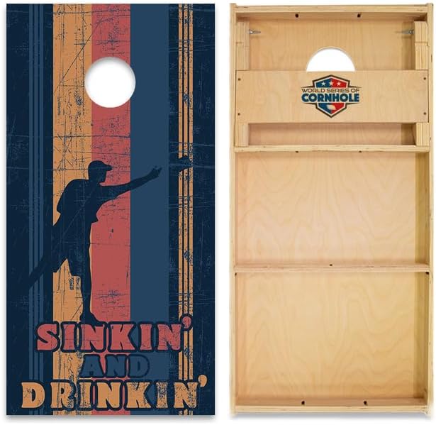 World Series of Cornhole Official Regulation Size Cornhole Boards – Durable All-Wood Construction Bean Bag Toss Set | Rugged Outdoor Game for Tournaments, BBQs, & Backyard Battles