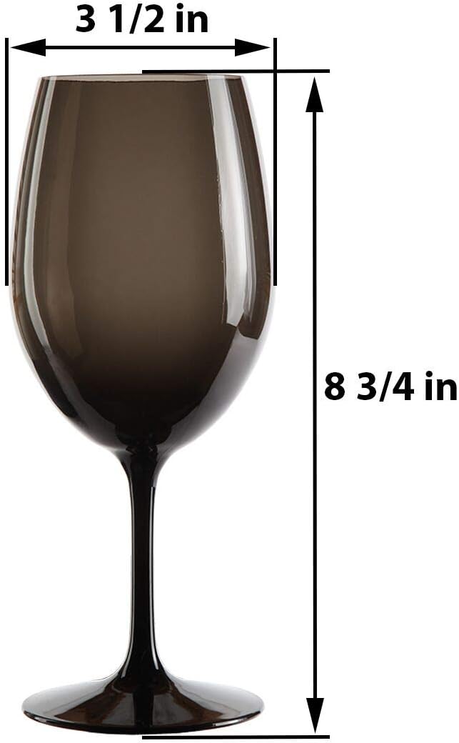 Lily's Home Unbreakable Wine Glasses, 20oz Shatterproof Plastic Glasses, Set of 4 for White & Red Wine - Reusable Mixed Dark Colors, Ideal for Valentine's Day, Birthday & Wedding