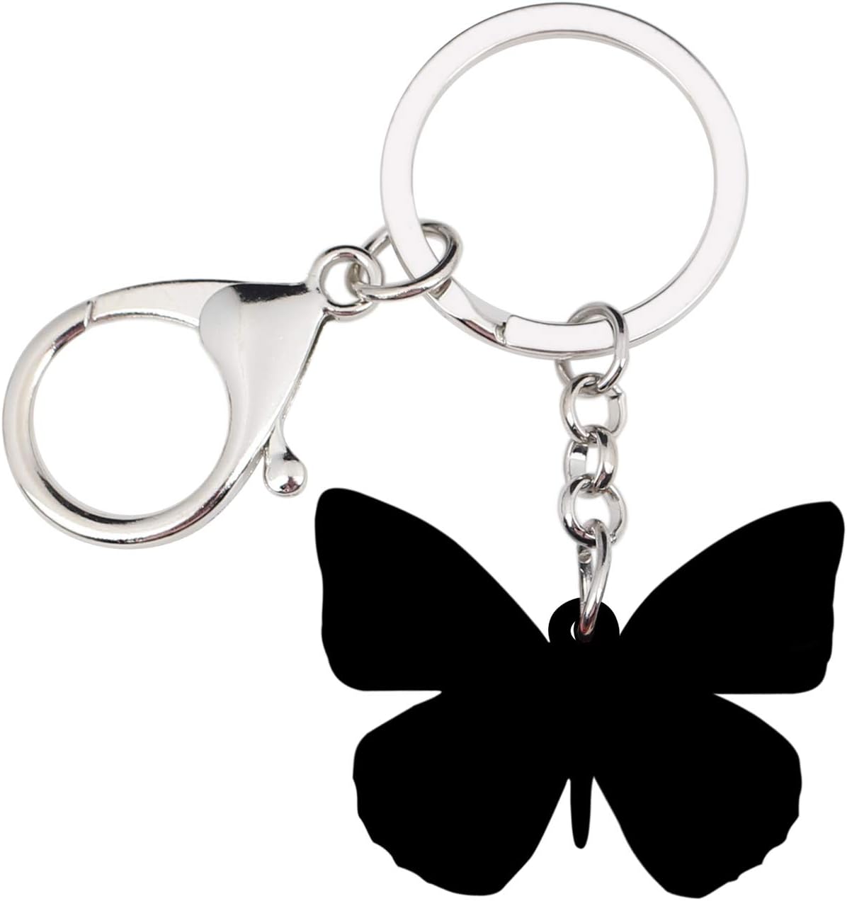 BONSNY Morpho Menelaus Butterfly Key Chains for Women Car Purse Bag Rings Pendant Charms