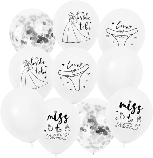 Bachelorette Balloon White Bride Balloons Printed for Bachelorette Party Decorations,Bridal Shower Decorations