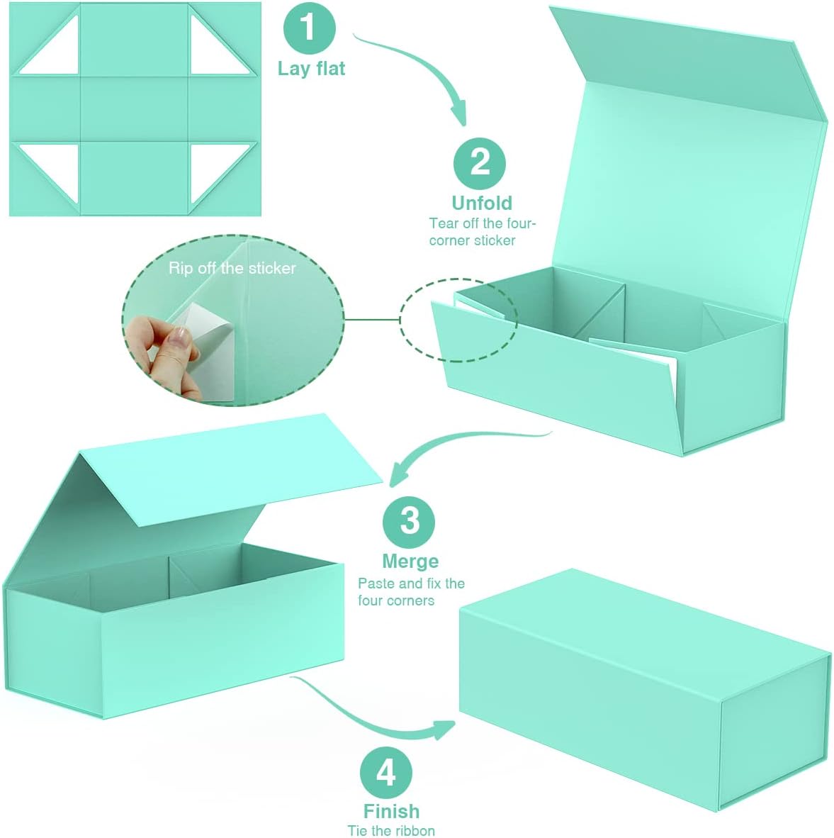 Gift Box 12" x 6" x 4",Large Gift Box with Lid, Sky Blue Boxes for Presents,Birthday,Valentine's Day,Mother's Day,Christmas,Anniversary,Luxury for Gift Packaging