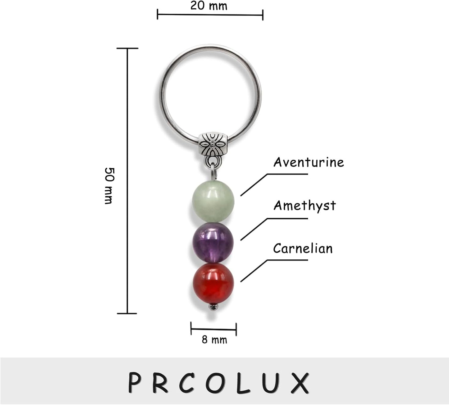 PRCOLUX Natural Healing Crystal Keychain Gifts for Women, Best Friend, Mom, Aunt, Wife Birthday Christmas Graduation Gifts