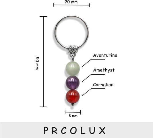 PRCOLUX Natural Healing Crystal Keychain Gifts for Women, Best Friend, Mom, Aunt, Wife Birthday Christmas Graduation Gifts