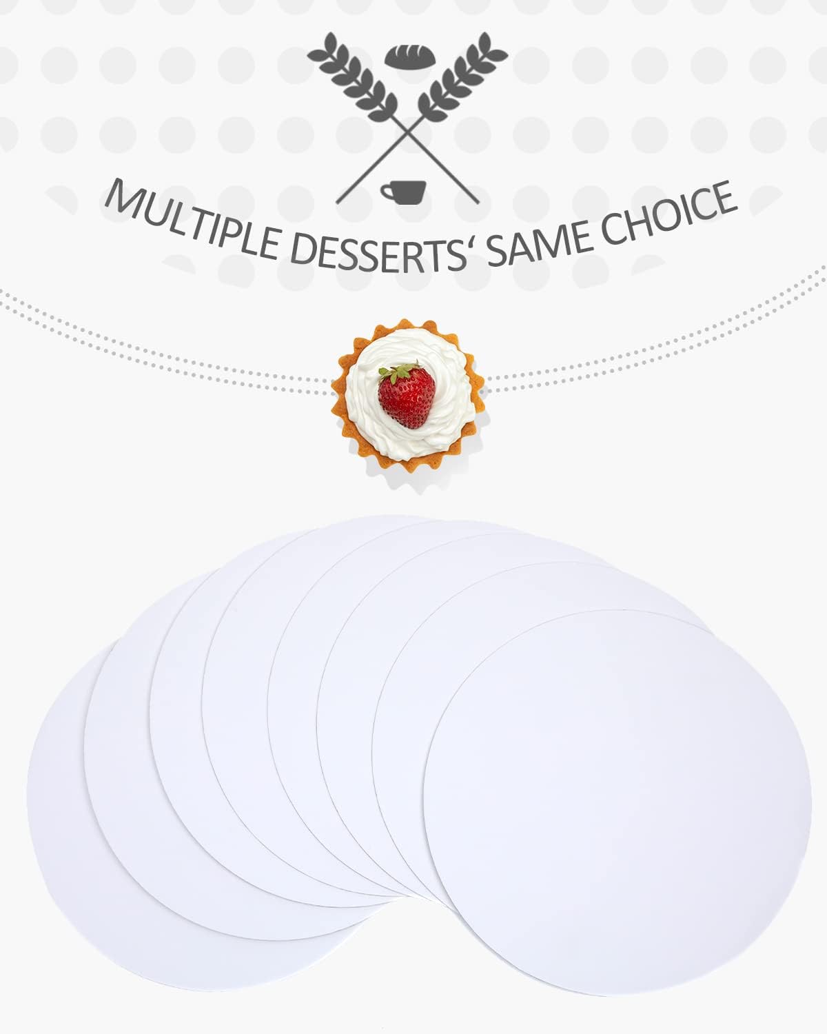 qiqee 40-Packs Cake Boards Round 10 Inch White Circles Rounds Base Food-Grade Cardboard Cake Plate (Thinner But Stronger)