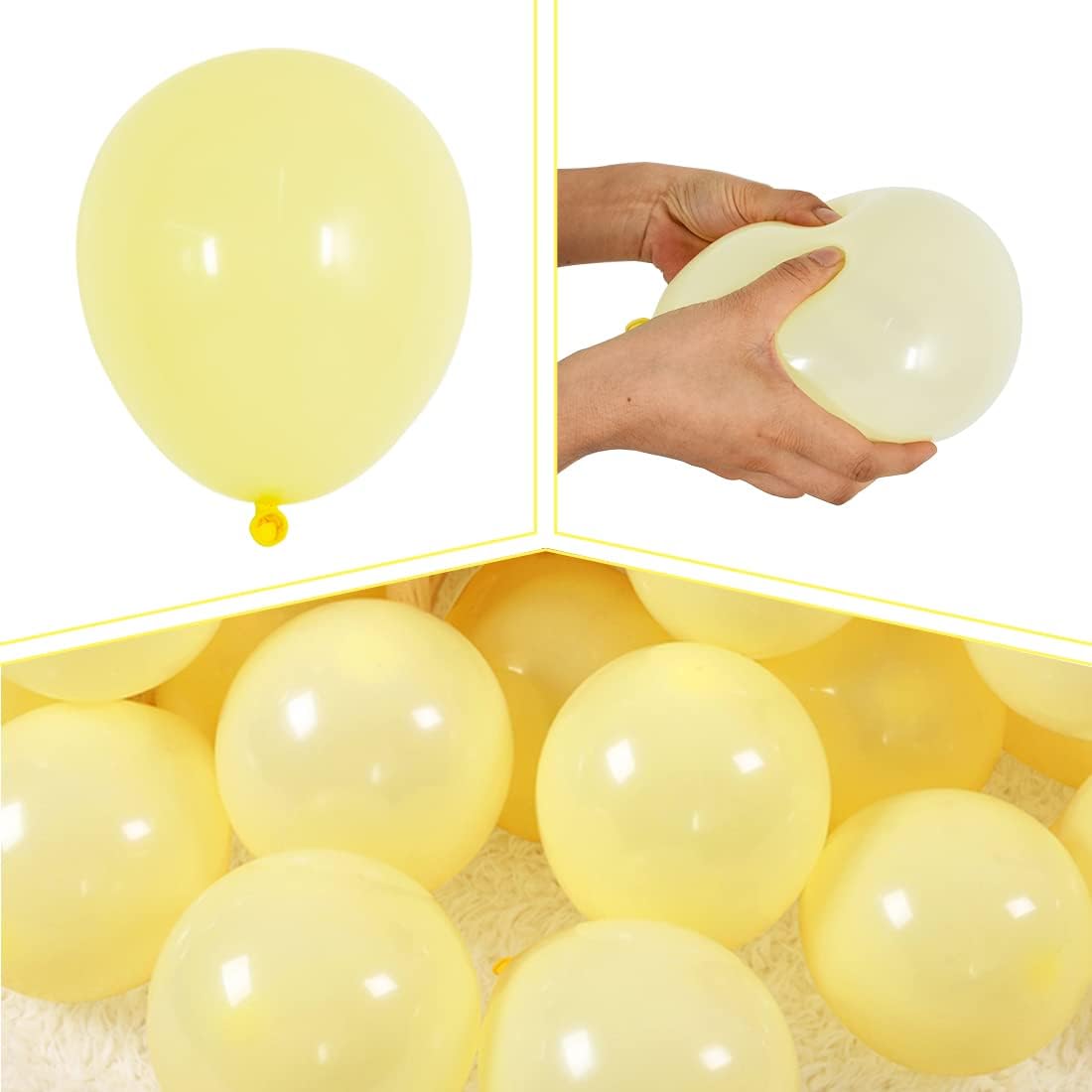 BEISHIDA 100Pcs 5 Inch Pastel Yellow Balloons Mini Thicken Light Macaron Yellow Latex Balloon for Birthday Wedding Bridal Shower Party Decorations Supplies
