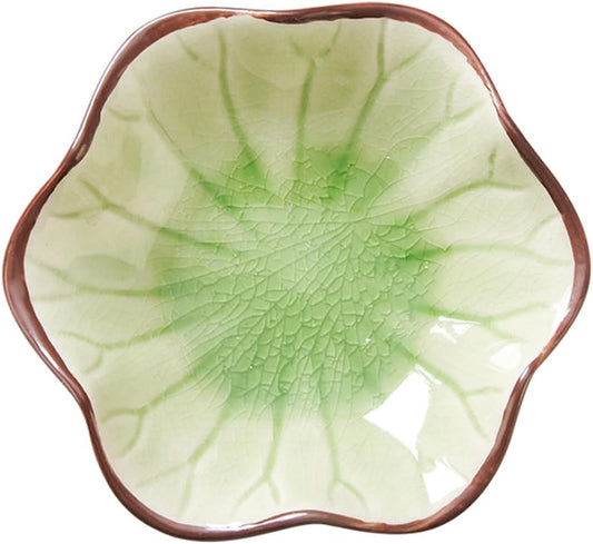 Ice Cracking Leaf Jewelry Dish, Decorative Ring Holder Small Trinket Tray Bowl, Gifts for Daughter Mom Friends, Grass Green.