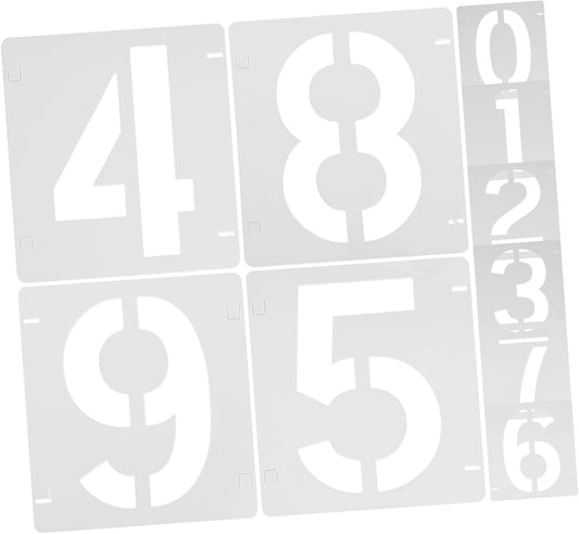 10sheets Reusable Number Stencils Digital Templates for Painting Decorative Stencils