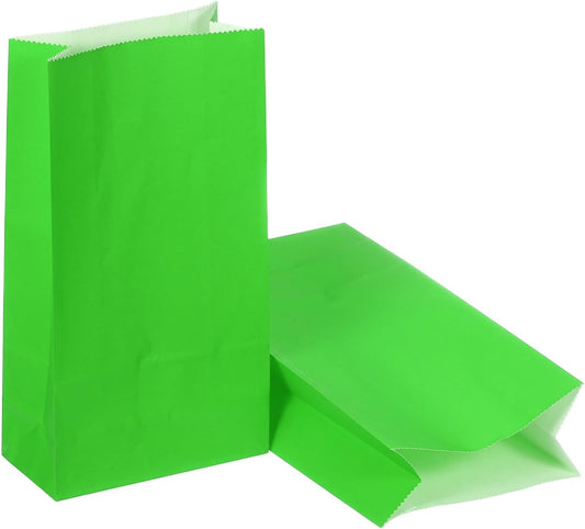 PATIKIL Party Favor Bag, 25 Pcs 8.7x2.4x4.7 Inch Mini Paper Candy Bags Gift Treat Celebration Halloween Goody Birthday Wedding Party with Stickers, Fruit Green