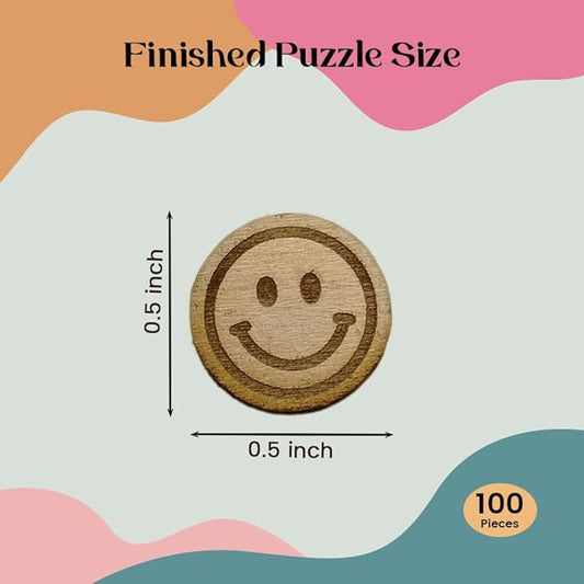 Confetti - Engraved Wood - Rustic Wooden Wedding Decor Party Table Scatter Decorations (Smiley Face)