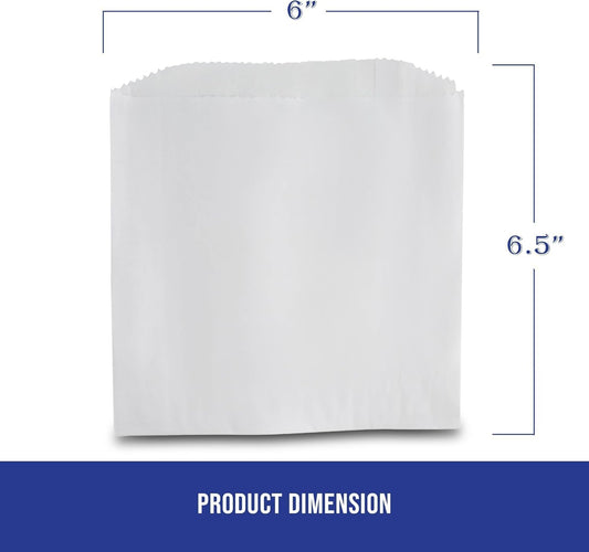 MT Products White Wax Cookie Bags 6" x 6.5" - Grease Resistant Paper Bakery Bags - Pack of 450