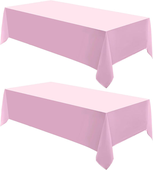 Rectangle Tablecloths 60x120 Inch 2 Pack Pink Tablecloth Washable Decorative Linen Polyester Table Cloths for Dining Table Banquets Buffet Parties and Wedding