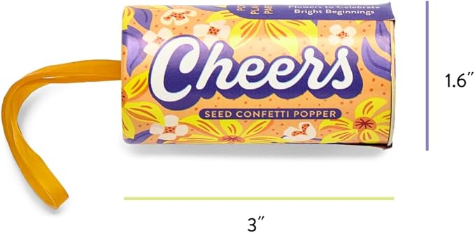 Modern Sprout Seed Confetti Poppers with Flower Seeds - Party Favors for Outdoor Weddings Birthday Event & Parties - Plantable Seed Paper - Non-Toxic Plastic-Free - Pollinator Friendly - Pack of 12