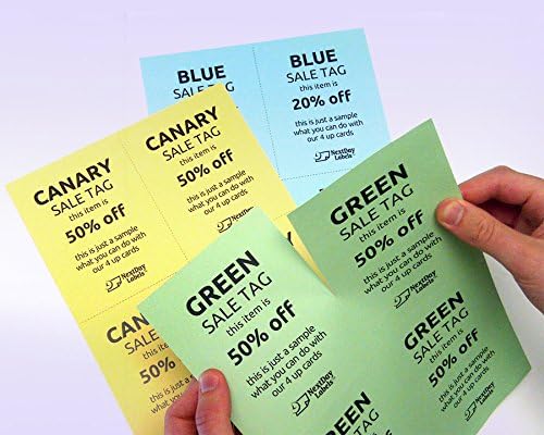 NextDayLabels 8-1/2" x 11" Laser/Inkjet Postcards 4 Per Page, (4-1/4" x 5-1/2" Each Card | Green, 4000 Cards)