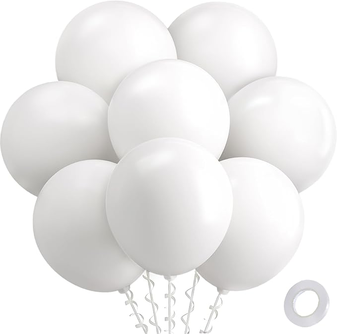 Patimate White Balloons - 30pcs 18 Inch White Latex Party Balloons for Engagement Anniversary Bachelorette Bridal Shower Wedding Baby Shower Birthday Party Decorations
