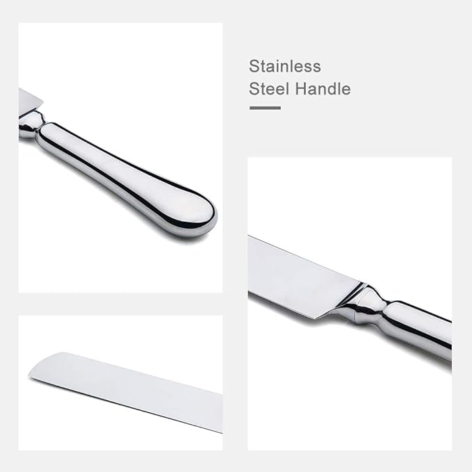 OTW PAVILION 2 Piece Wedding Cake Knife and Server Set,18/10 Stainless Steel Cake cutting Set Pie Server Cake Cutter Knife for Birthday,Anniversary,Holiday,Baby Shower,Party