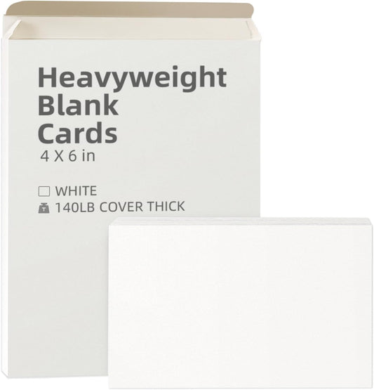 60CT 4X6 140lb 300gsm White Sketch Paper Cards Heavyweight Blank Card Stock for Mailing Postcards, Wedding Invitations,Thank You,Index Cards