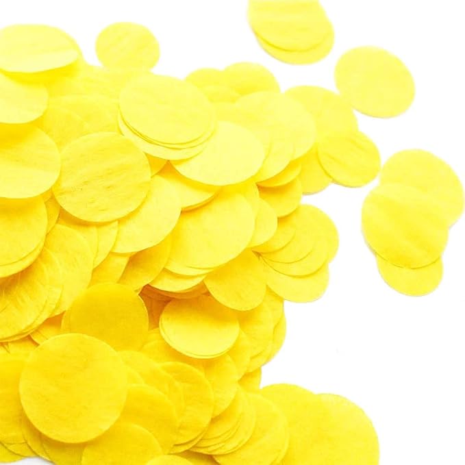 Tissue Paper Confetti 5000 Pieces Yellow Round 1 Inch Circle Dots for Table Wedding Birthday Party Decoration