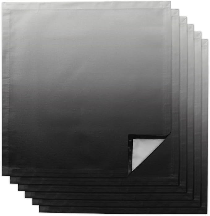 Cloth Napkins Black and Grey Ombre Set of 6 Dinner Napkins Paper Soft Durable Washable Table Napkin Gradient Color Reusable Napkins for Family Dinners Weddings and Everyday Use 20x20 Inch