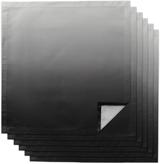 Cloth Napkins Black and Grey Ombre Set of 6 Dinner Napkins Paper Soft Durable Washable Table Napkin Gradient Color Reusable Napkins for Family Dinners Weddings and Everyday Use 20x20 Inch