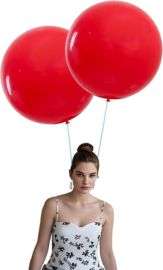 15Pcs 24 Inch Balloons Red Giant Round Balloons Large Balloon for Festival, Christmas, Birthday Party Decorations