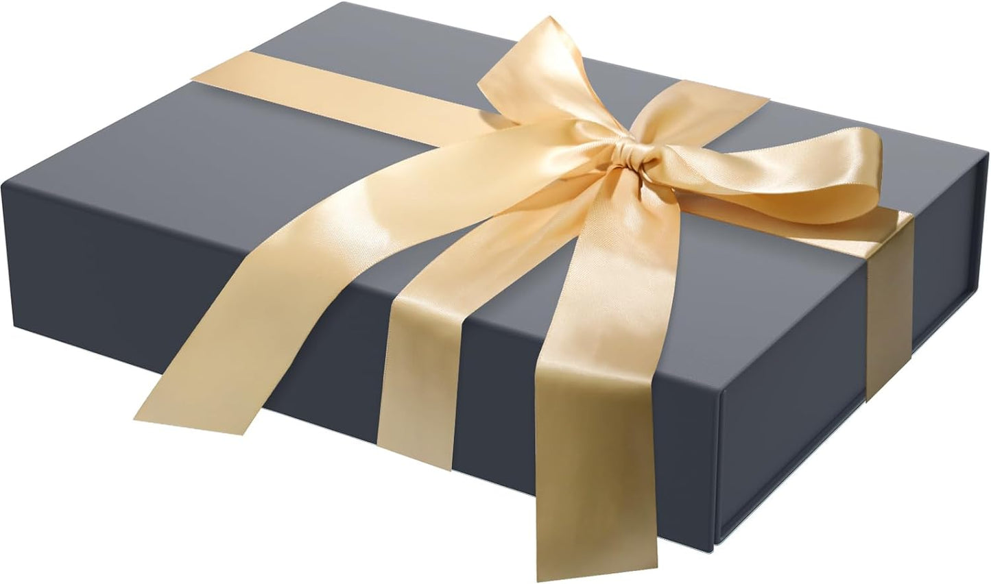 Gift Box 11.5 x 8.2 x 2.3 In Gift Boxes for Presents Magnetic Closure, Gift Boxes with Lids for Presents Birthday Luxury Jewelry T-shirts Gloves Scarves Books Clothes Gift Wrap - Gentleman Blue