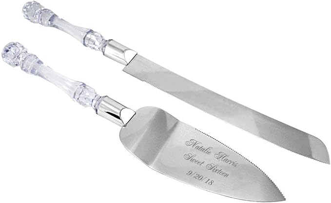 GIFTS INFINITY Personalized Wedding Cake Knife and Server Set with Engraving – Mis Quince Anos, Keepsake Gift for Wedding, Anniversary, Reception, Birthday & Other Occasions (CT-101)