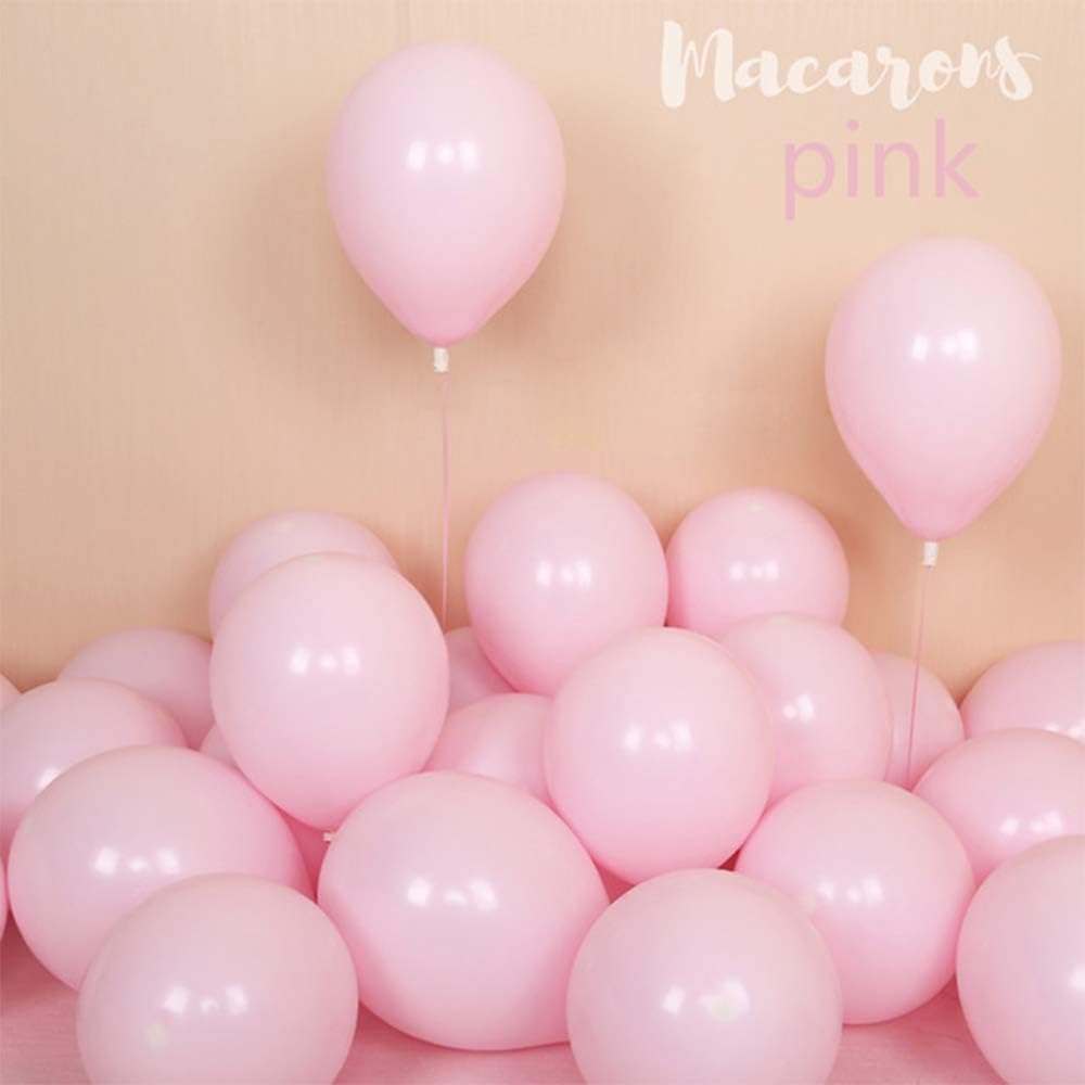 BEISHIDA 200 Pcs 5 Inch Pastel Pink Balloons Small Baby Pink Balloons Mini Light Pink Macaron Party Latex Ballons Round Baloons for Birthday Wedding Bridal Baby Shower Anniversary Party Decorations