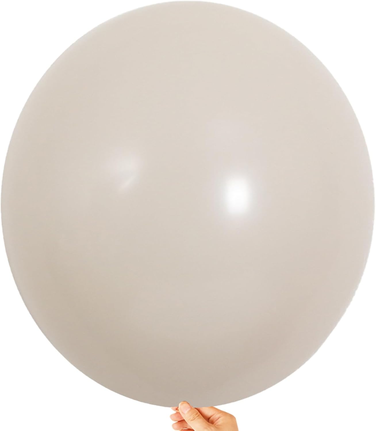 KALOR 18 inch White Sand Balloons, 10pcs Thick Latex Round Helium Balloons for Birthday Family Party Wedding Party Baby Shower Decoration Supplies
