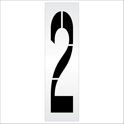 Pavement Stencils - 72 inch Single Number Stencil - 2-72" x 16" x 1/16" (63 mil) - Light-Duty