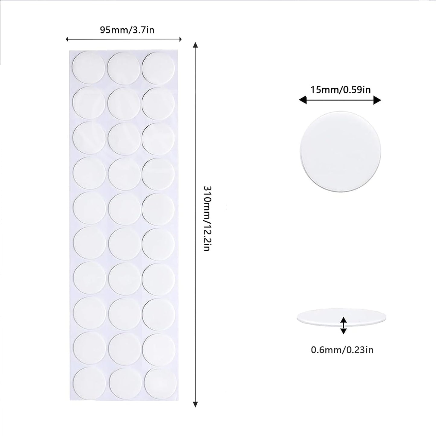 Adhesive Stick dots Two-Sided Sided Mounting Putty Stick Tack for Wall Hanging Crafts Balloons Festival Party Decorations,Clean Removable(0.59"*0.59"-150)
