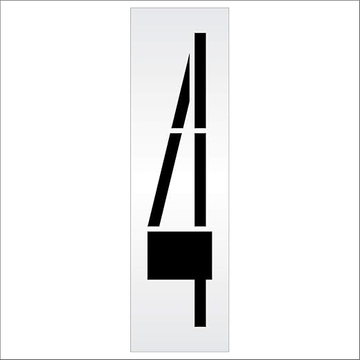 Pavement Stencils - 72 inch Single Number Stencil - 4-72" x 16" x 1/16" (63 mil) - Light-Duty
