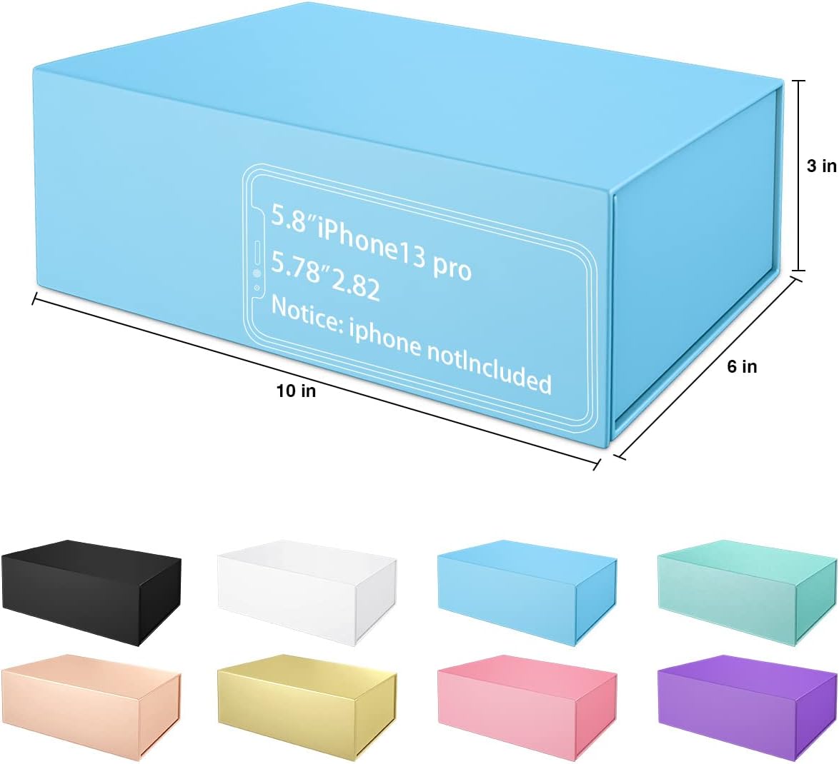 Blue Gift Box 10" x 6" x 3" with Magnetic Closure Lid Gifts Boxe for Presents,Bridesmaid Gifts Boxes,Cute Box,Birthday Gift Boxe,Luxury for Gifts Packaging, Magnetic Gift Box for Wrapping Gifts (Blue)