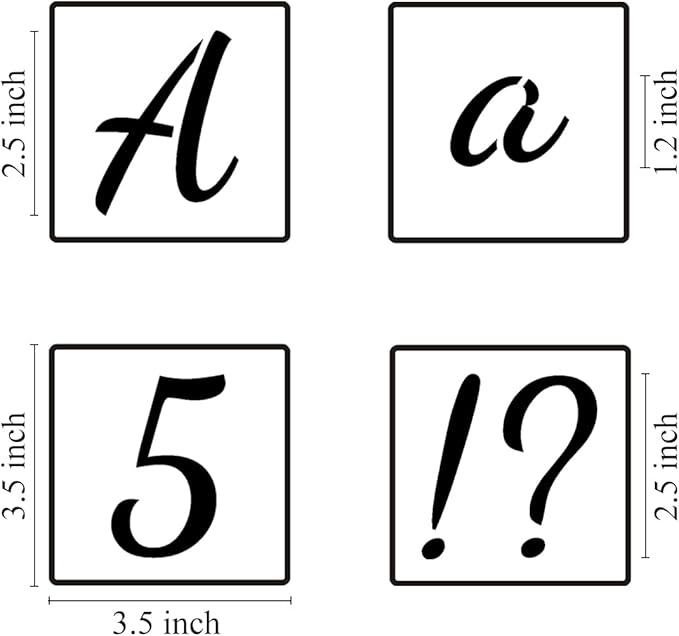 2.5 Inch Alphabet Letter Stencils for Painting - 70 Pack Letters and Numbers Stencil Templates with Signs for Painting on Wood, Reusable Number and Letter Stencils for Chalkboard Wood Signs & Wall Art