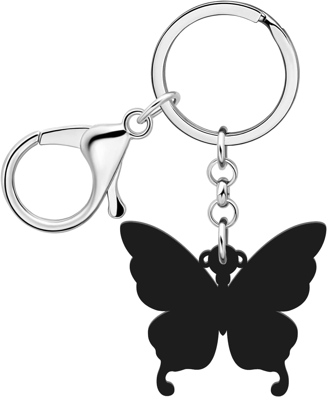 BONSNY Morpho Menelaus Butterfly Key Chains for Women Car Purse Bag Rings Pendant Charms