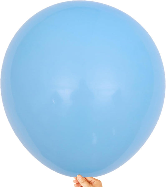 KALOR 18 Inch Light Blue Balloons, 10 Pcs Matte Latex Balloons Big Round Balloons for Wedding, Baby Shower, Birthday Party and Event Decoration