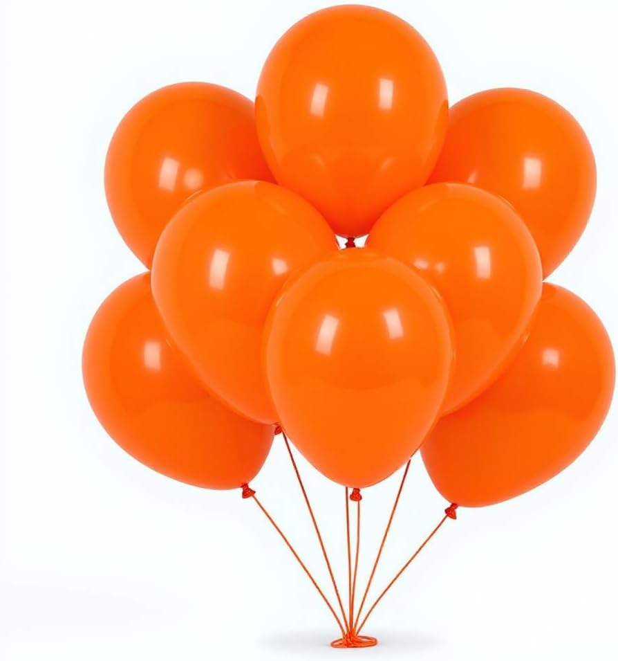 50 Pack 12 Inch Pumpkin Orange Latex Balloons for Halloween Party Decorations, Thick Premium Balloons for Fall Harvest, Birthday, Trunk‑or‑Treat, Arch & Garland, Air or Helium