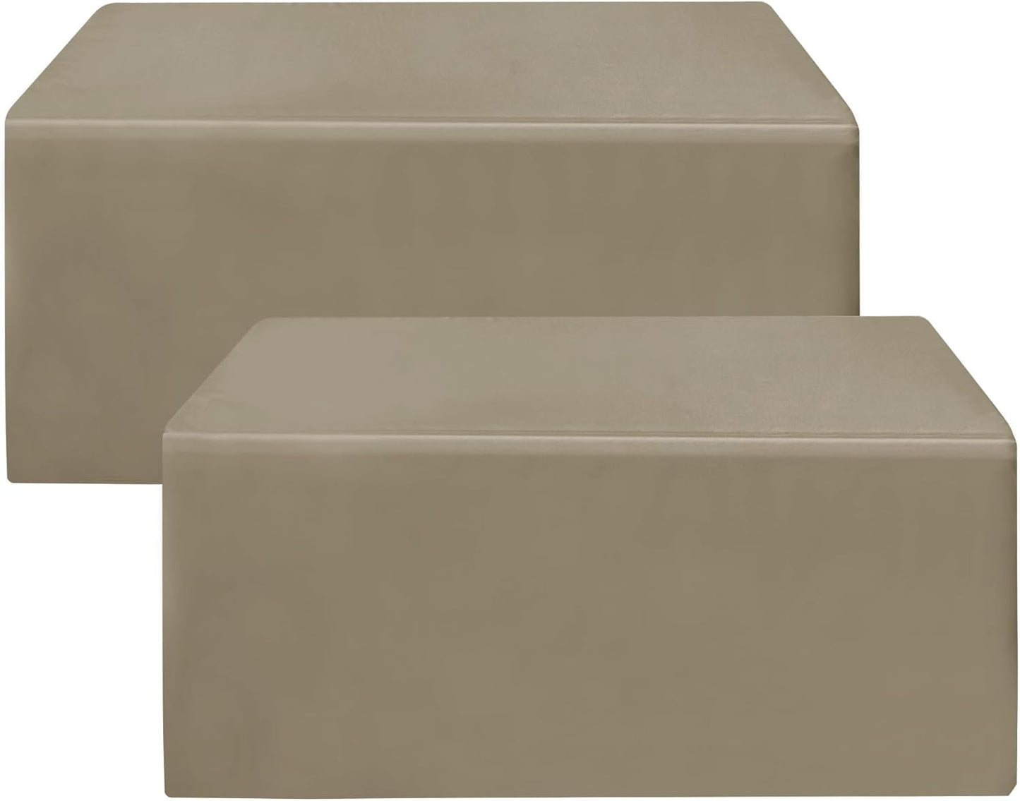 HolidayIdeas 2 Pack Fitted Tableclothes - 48 x 24 Inch - Taupe Rectangle Tablecloths for 4 Foot Tables, Polyester Fabric Table Covers for Parties, Holiday Dinner, Wedding, Trade Show