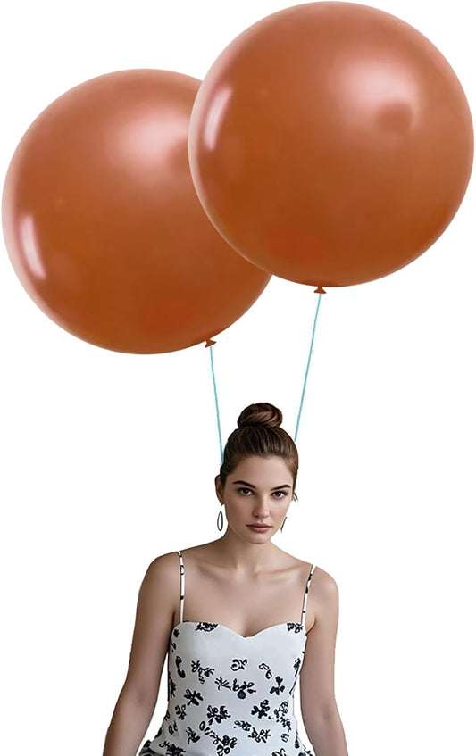15Pcs 24 Inch Balloons Brown Giant Round Balloons Large Balloon for Festival, Christmas, Birthday Party Decorations