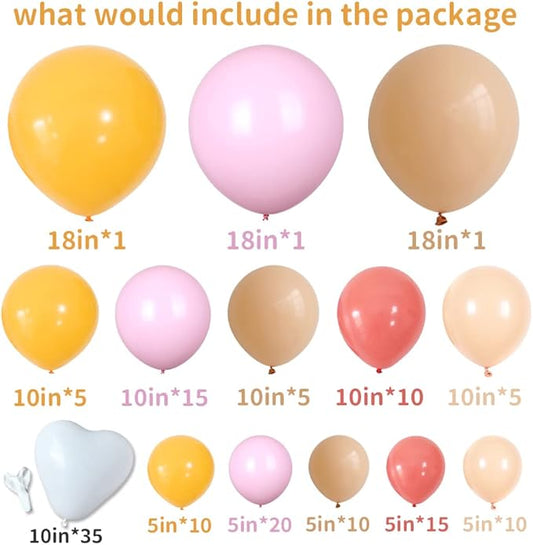 155Pcs Daisy Balloon Arch Garland Kit Macaron Pink Yellow Retro Orange White Heart Balloons with Plum Clip Daisy Shaped Flower for Two Groovy Party Decor Daisy Theme Wedding Birthday Mother’s Day