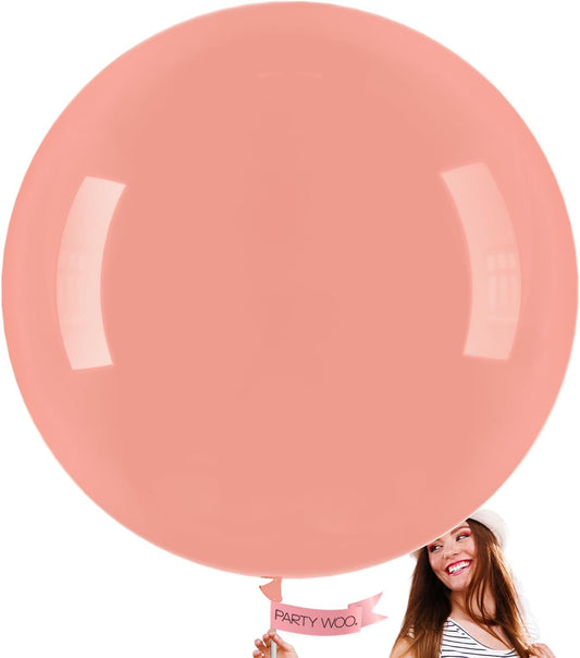 PartyWoo Dusty Pink Balloons 4 pcs 36 Inch Extra Large Big Jumbo Giant Blush Pink Dusty Rose Latex Helium Balloons for Baby Shower Bridal Shower Boho Theme Princess Birthday Party Decorations Pink-F01