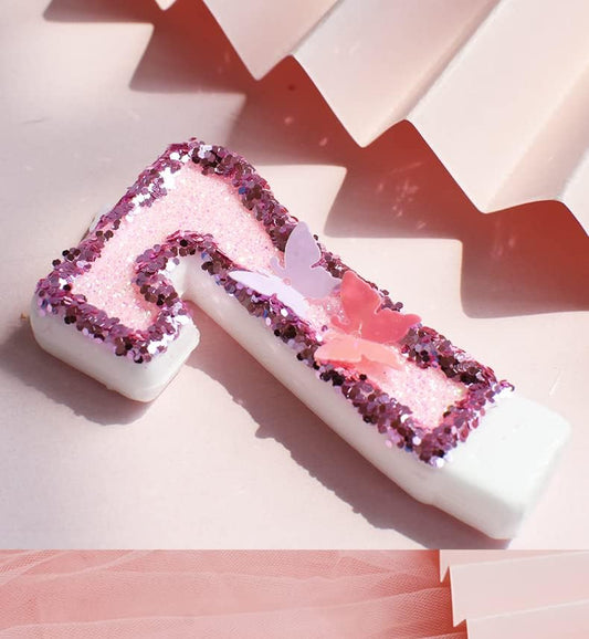 Birthday Number Candle,Pink Birthday Candles That Sparkle Number 0-9 Handmade Number Candle Cake Topper Decoration for Party Kids Adults (7-Pink)