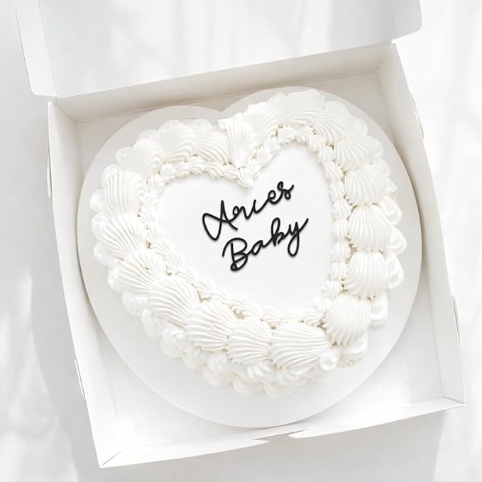 Aries Cake Topper – Zodiac Birthday Decoration for Aries Season, Horoscope Party Supplies for Baby or Adult Birthday (Aries Baby black)