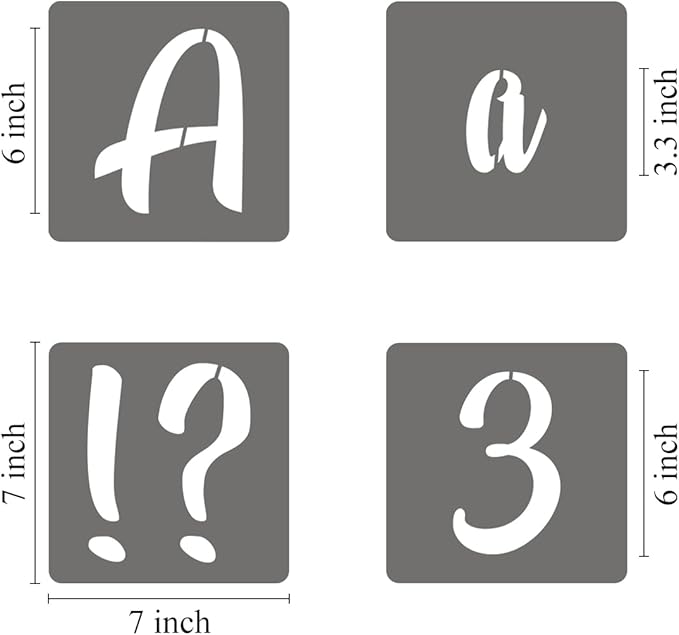 6 Inch Alphabet Letter Stencils - 70 Pack Letter Number Stencil Templates with Signs for Painting on Wood, Reusable Calligraphy Letters and Numbers Stencils for Chalkboard Fabric Wood Signs