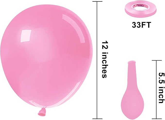 KBZVNAF Pink Balloons Latex Party Balloons - 50 Pack 12 inch Helium Matte Pink Balloons for Birthday Wedding Baby Shower Gender Reveal Party Decorations