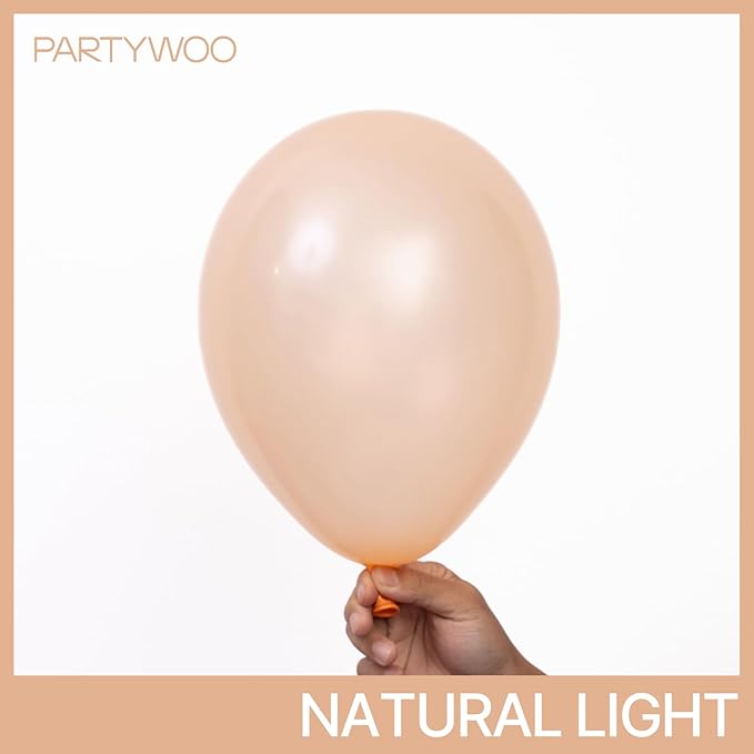 PartyWoo Pearl Peach Balloons 140pcs Different Sizes of 18 12 10 5 Inch Pastel Light Pale Orange Latex Helium Balloon Arch Kit Garland for Bridal Baby Shower Birthday Party Decorations Orange-Z27