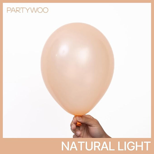 PartyWoo Pearl Peach Balloons 140pcs Different Sizes of 18 12 10 5 Inch Pastel Light Pale Orange Latex Helium Balloon Arch Kit Garland for Bridal Baby Shower Birthday Party Decorations Orange-Z27