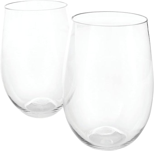 True Flexi Shatterproof Stemless Wine Glass, Reusable and Flexible Plastic Drinking Glass for Red and White Wines, Picnic, Camping, BBQ, Beach, Outdoor Party, Housewarming Gift, 15 oz, Set of 1