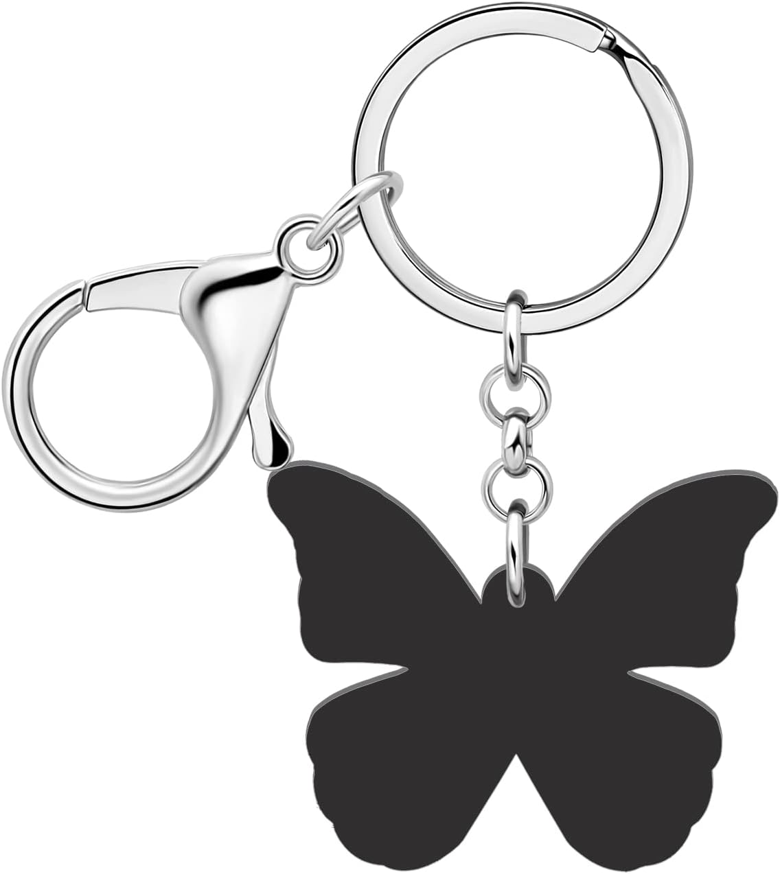 BONSNY Morpho Menelaus Butterfly Key Chains for Women Car Purse Bag Rings Pendant Charms